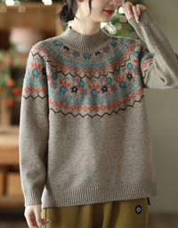Women’s Oversized Casual Fair Isle Sweater