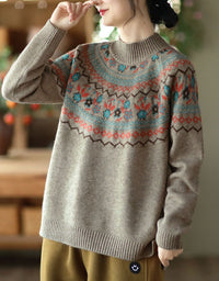 Women’s Oversized Casual Fair Isle Sweater