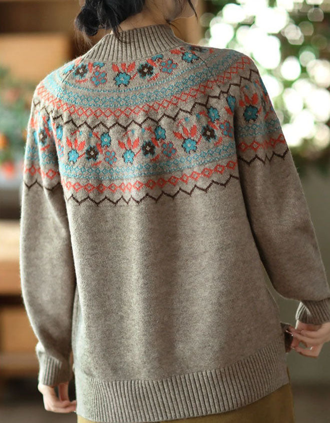 Women’s Oversized Casual Fair Isle Sweater