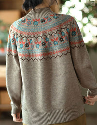 Women’s Oversized Casual Fair Isle Sweater