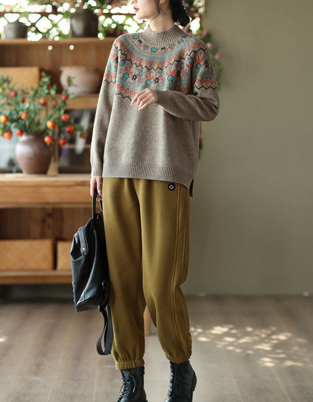 Women’s Oversized Casual Fair Isle Sweater