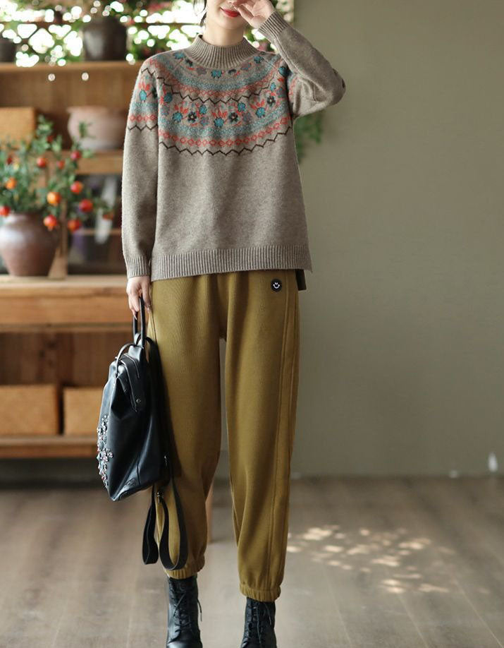 Women’s Oversized Casual Fair Isle Sweater