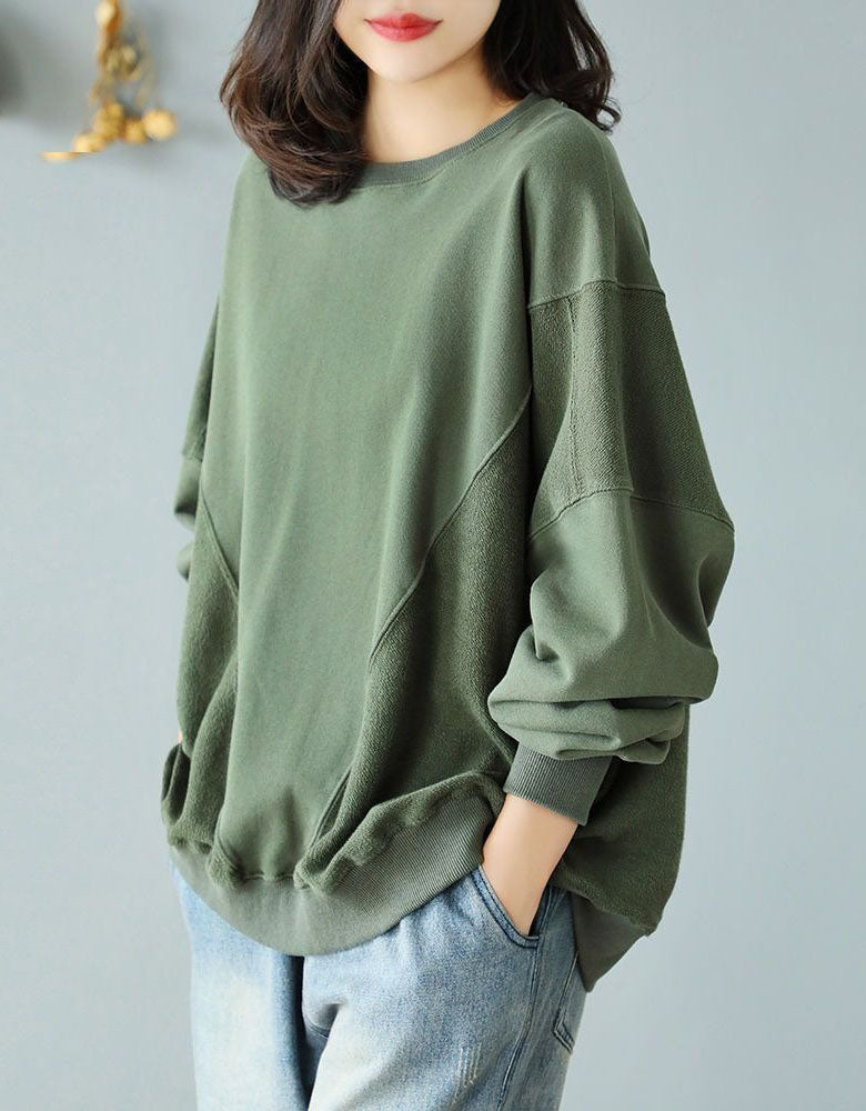 Women’s Oversized Casual Green Sweatshirt