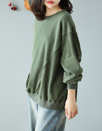 Women’s Oversized Casual Green Sweatshirt