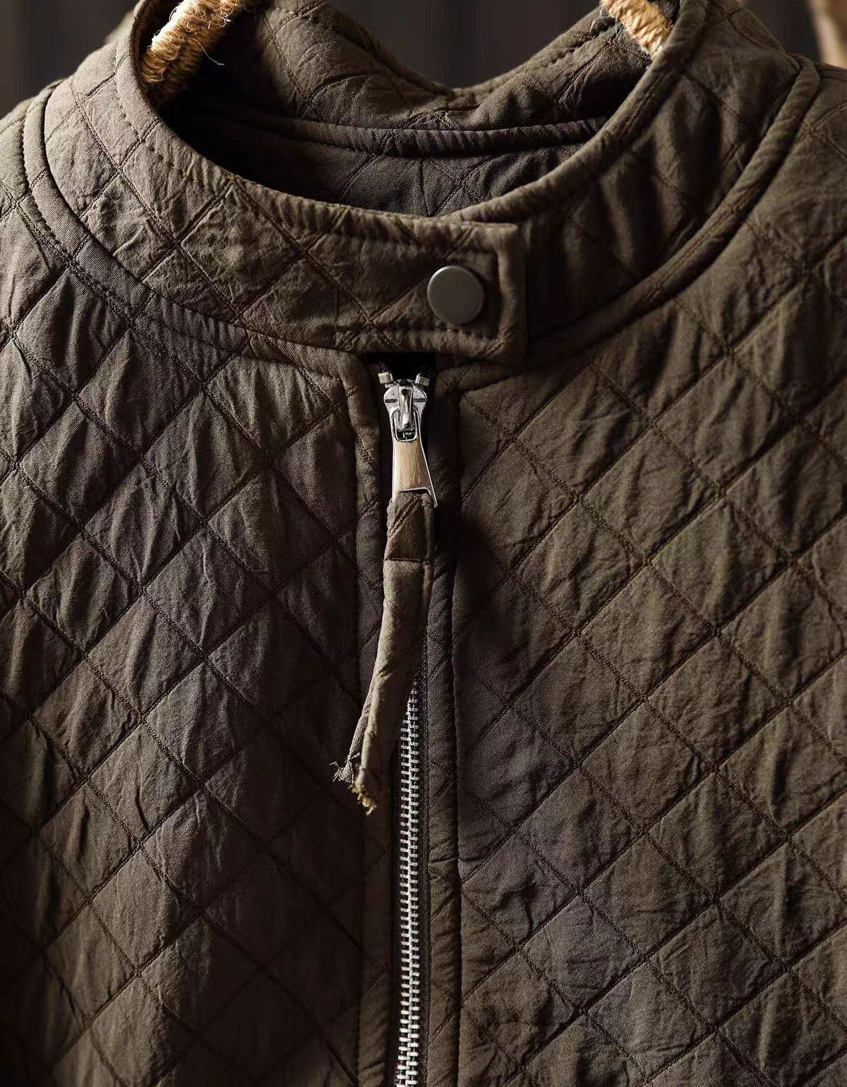 Women's Lightweight Quilted Jacket – Ivory Zip-Up