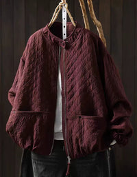 Ivory Quilted Jacket for Women – Relaxed Casual Fit