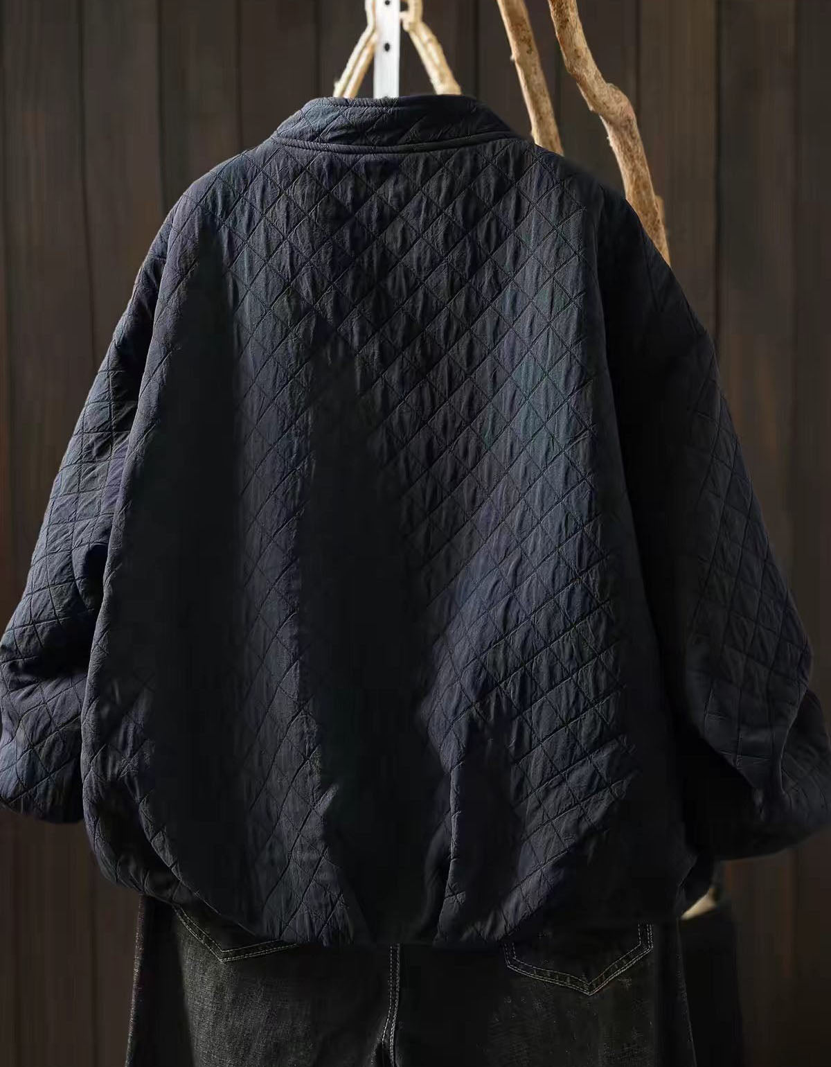 Women's Diamond Stitch Quilted Jacket – Ivory Coat
