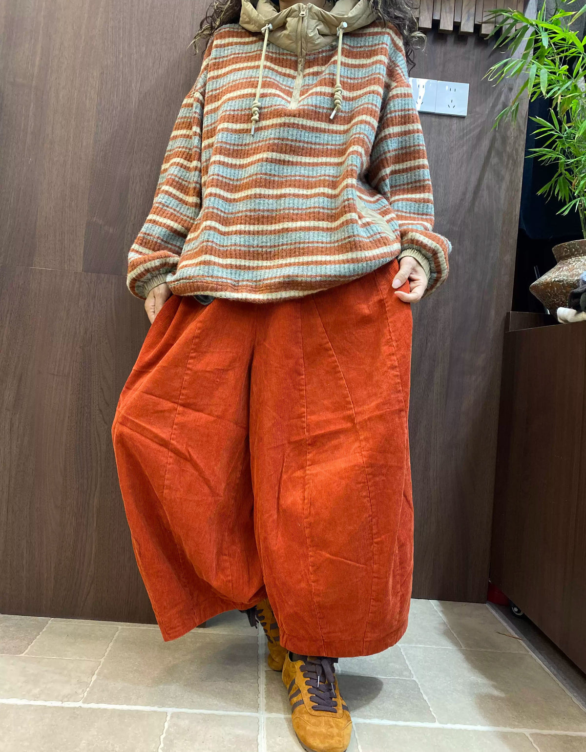 Oversized Women's Striped Sweater Hoodie