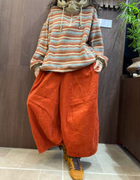 Oversized Women's Striped Sweater Hoodie
