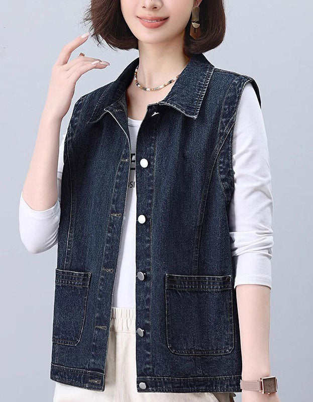Women’s Oversized Classic Blue Jean Vest
