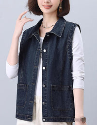 Women’s Oversized Classic Blue Jean Vest