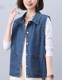 Women’s Oversized Classic Blue Jean Vest