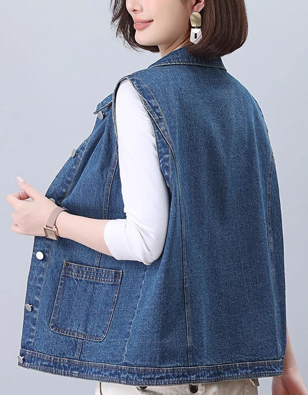 Women’s Oversized Classic Blue Jean Vest