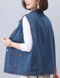 Women’s Oversized Classic Blue Jean Vest