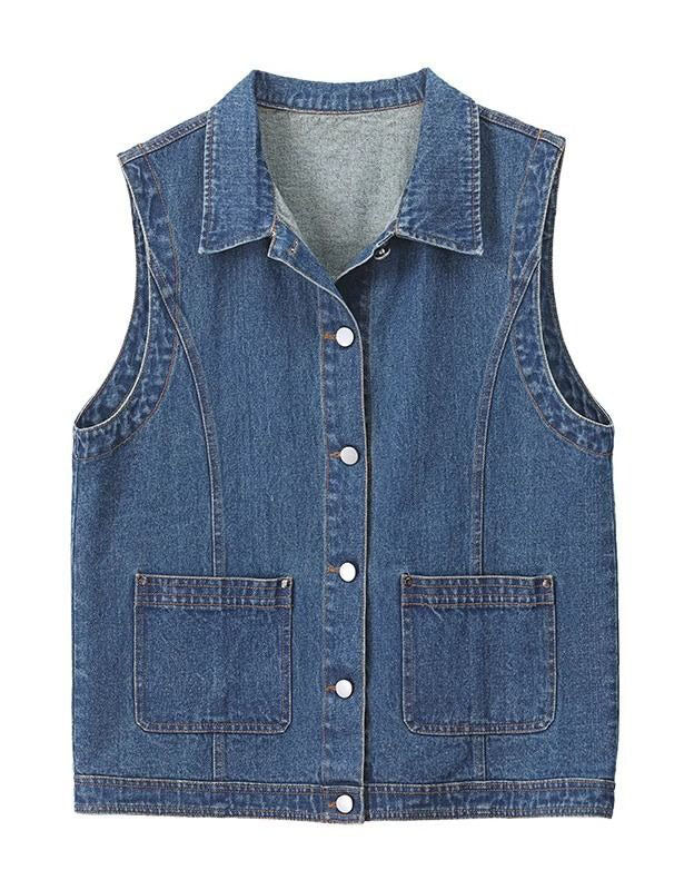 Women’s Oversized Classic Blue Jean Vest