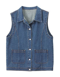 Women’s Oversized Classic Blue Jean Vest