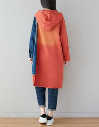 Women’s Oversized Cute Cat Patchwork Hoodie Dress