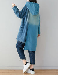 Women’s Oversized Cute Cat Patchwork Hoodie Dress