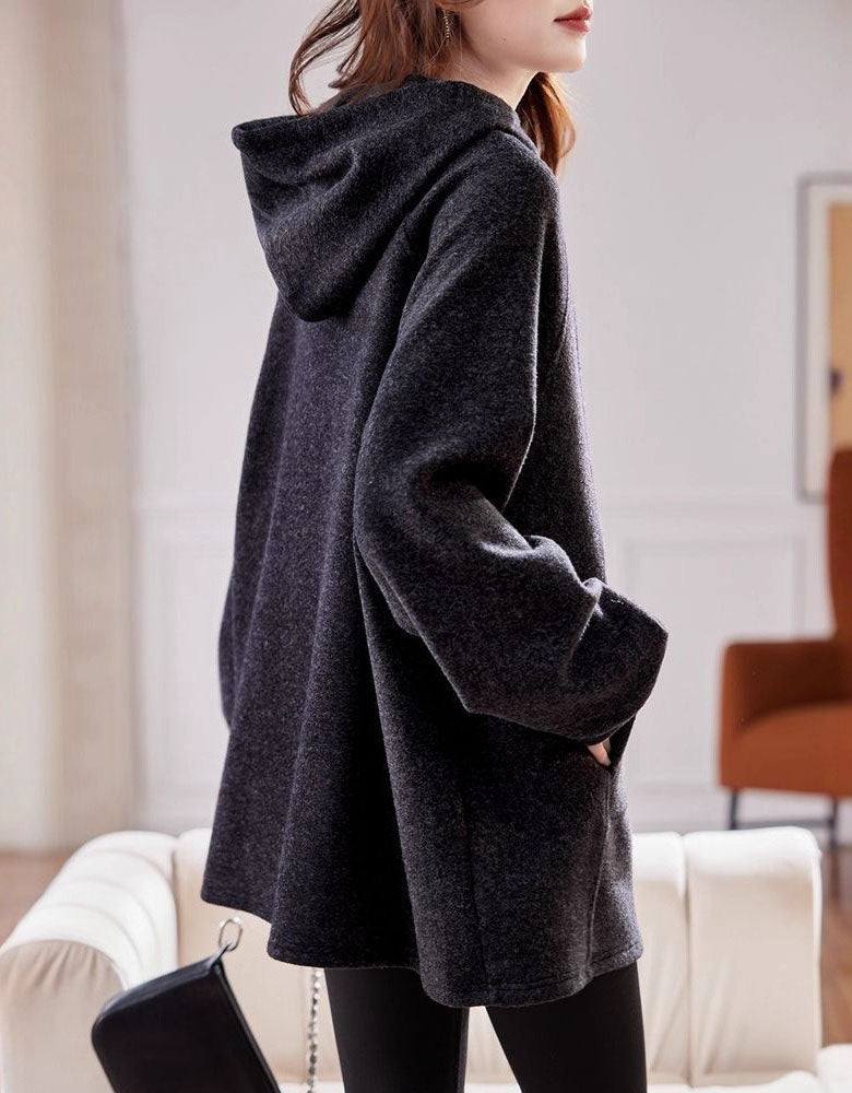 Women’s Oversized Half Zip Long Fleece Sweatshirt