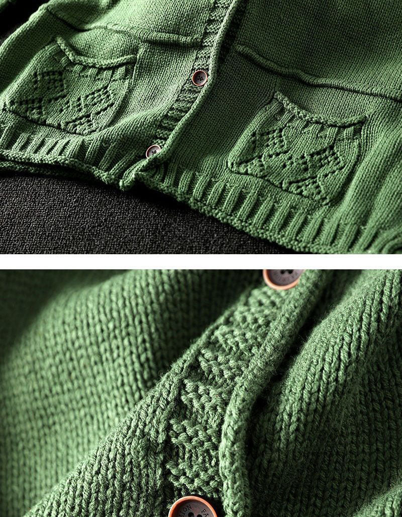 Women’s Oversized Knit Pocket Casual Cardigan Seweater