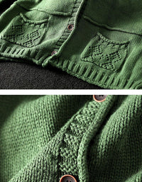 Women’s Oversized Knit Pocket Casual Cardigan Seweater