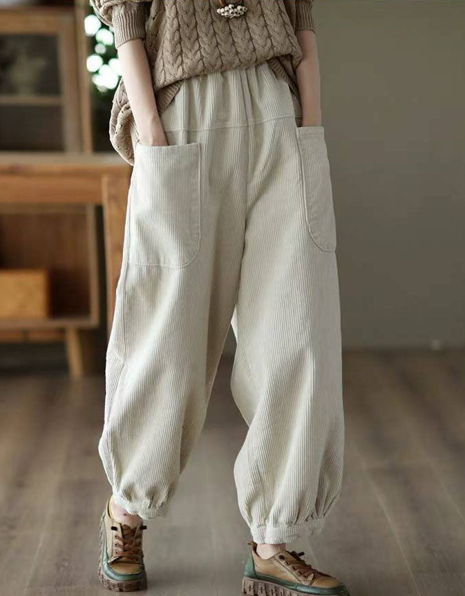 Women’s Oversized Relaxed Fit Corduroy Harem Pants