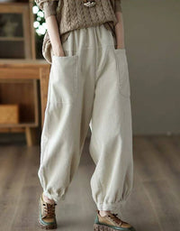 Women’s Oversized Relaxed Fit Corduroy Harem Pants