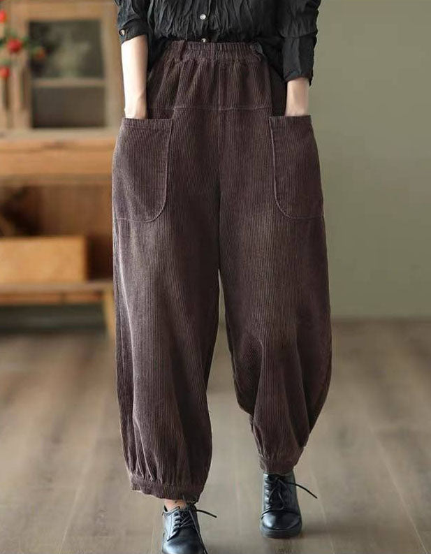 Women’s Oversized Relaxed Fit Corduroy Harem Pants