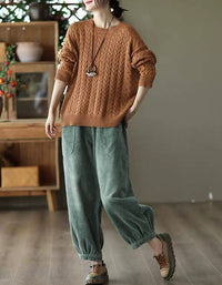 Women’s Oversized Relaxed Fit Corduroy Harem Pants