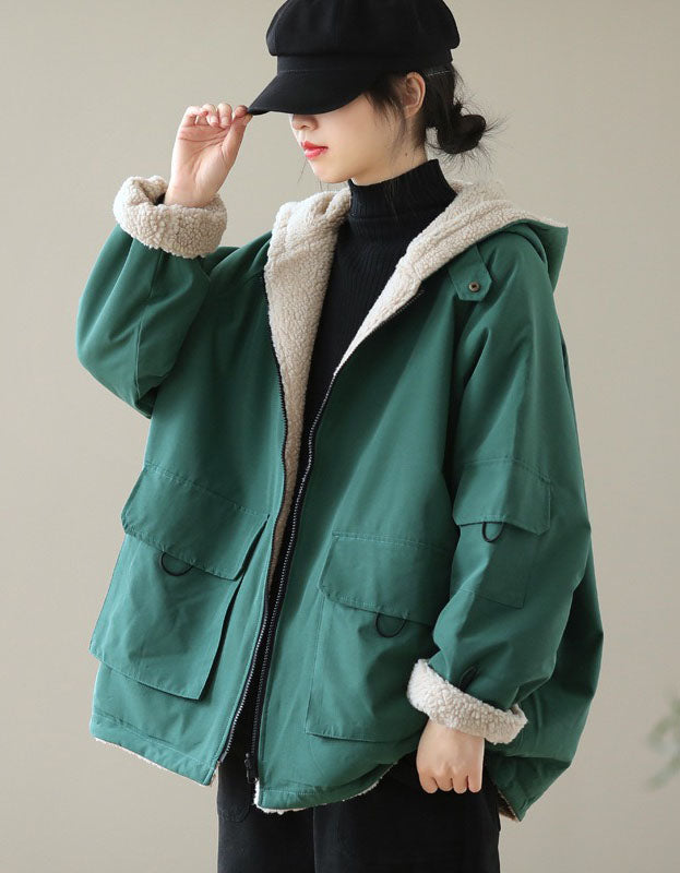 Women’s Oversized Sherpa Lined Hooded Coat