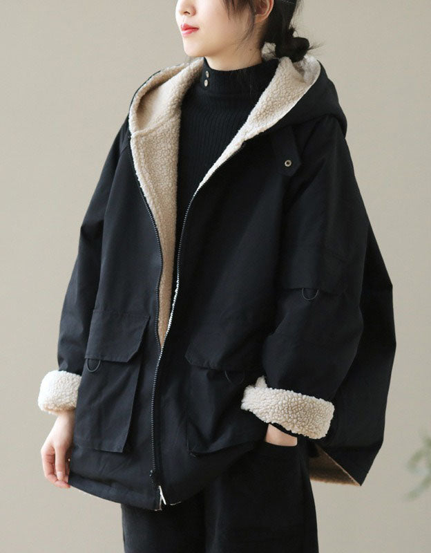 Women’s Oversized Sherpa Lined Hooded Coat