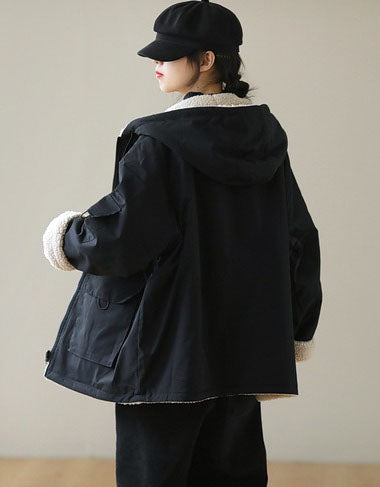 Women’s Oversized Sherpa Lined Hooded Coat