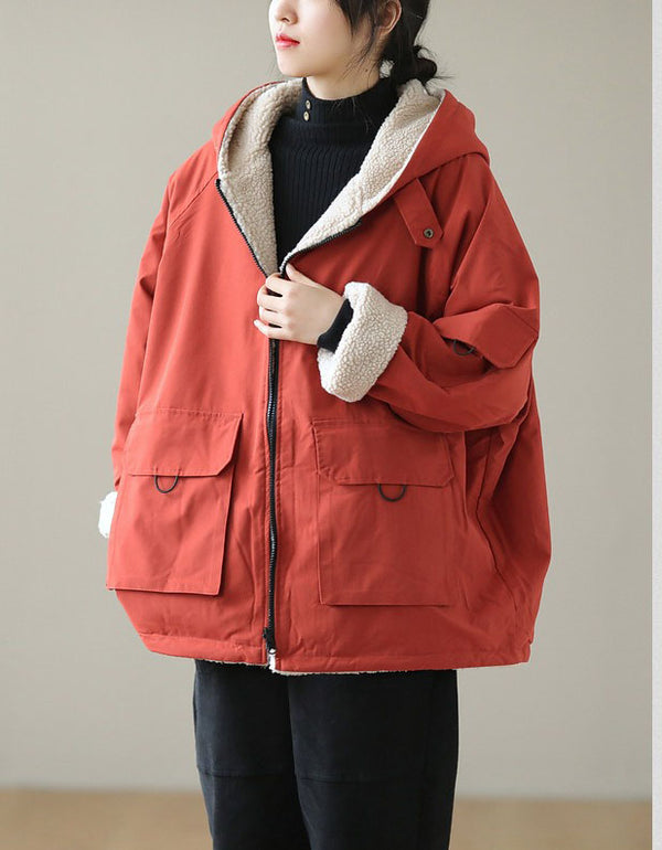 Women’s Oversized Sherpa Lined Hooded Coat