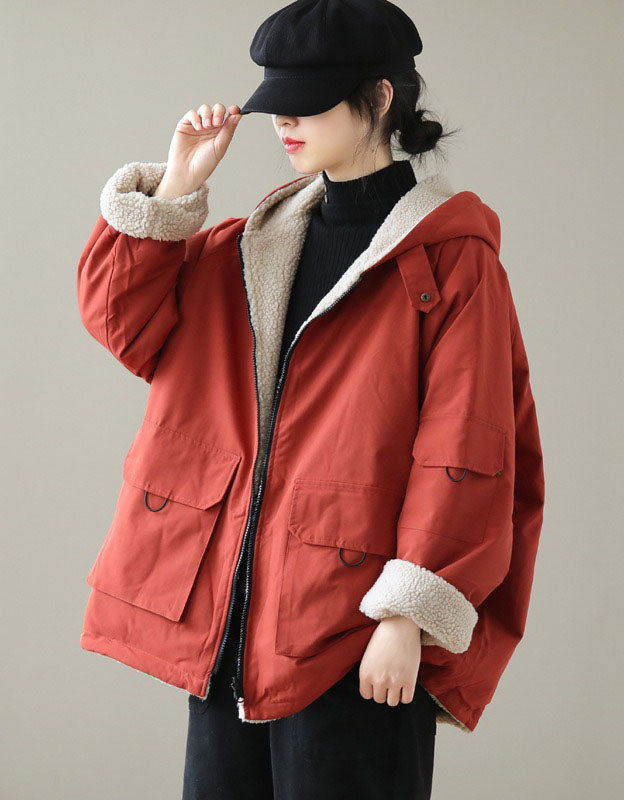 Women’s Oversized Sherpa Lined Hooded Coat
