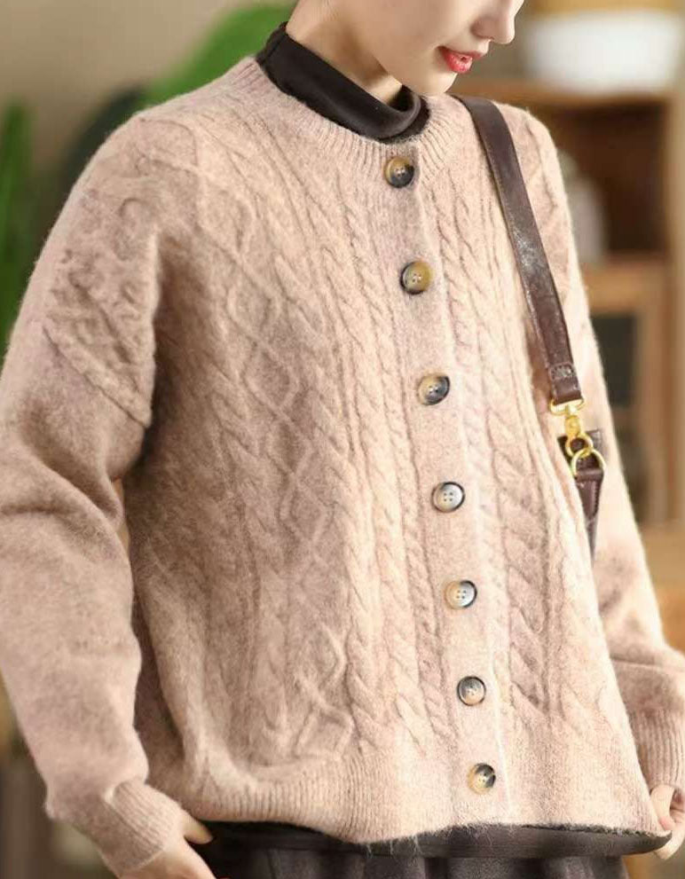 Women’s Oversized Soft Cable Knit Cardigan Sweater