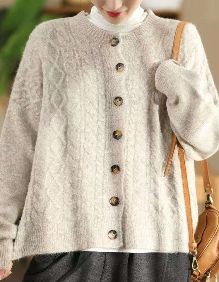 Women’s Oversized Soft Cable Knit Cardigan Sweater