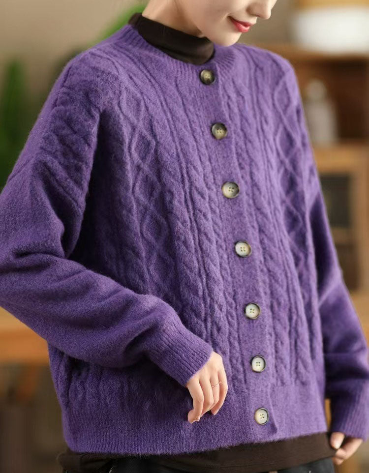 Women’s Oversized Soft Cable Knit Cardigan Sweater