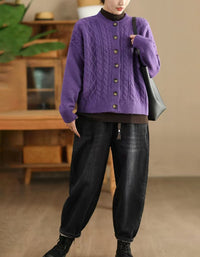 Women’s Oversized Soft Cable Knit Cardigan Sweater