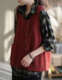 Women’s Oversized Textured Rib Knit Vest
