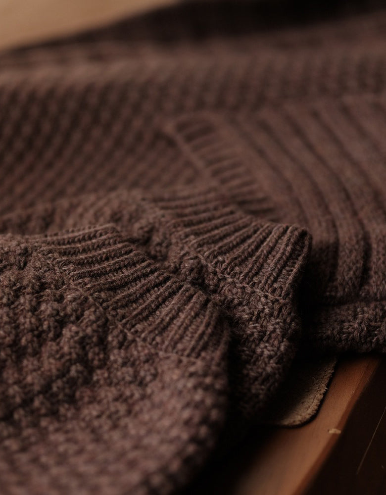 Women’s Oversized Vintage Brown Knit Sweater Coat