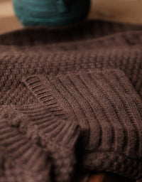 Women’s Oversized Vintage Brown Knit Sweater Coat