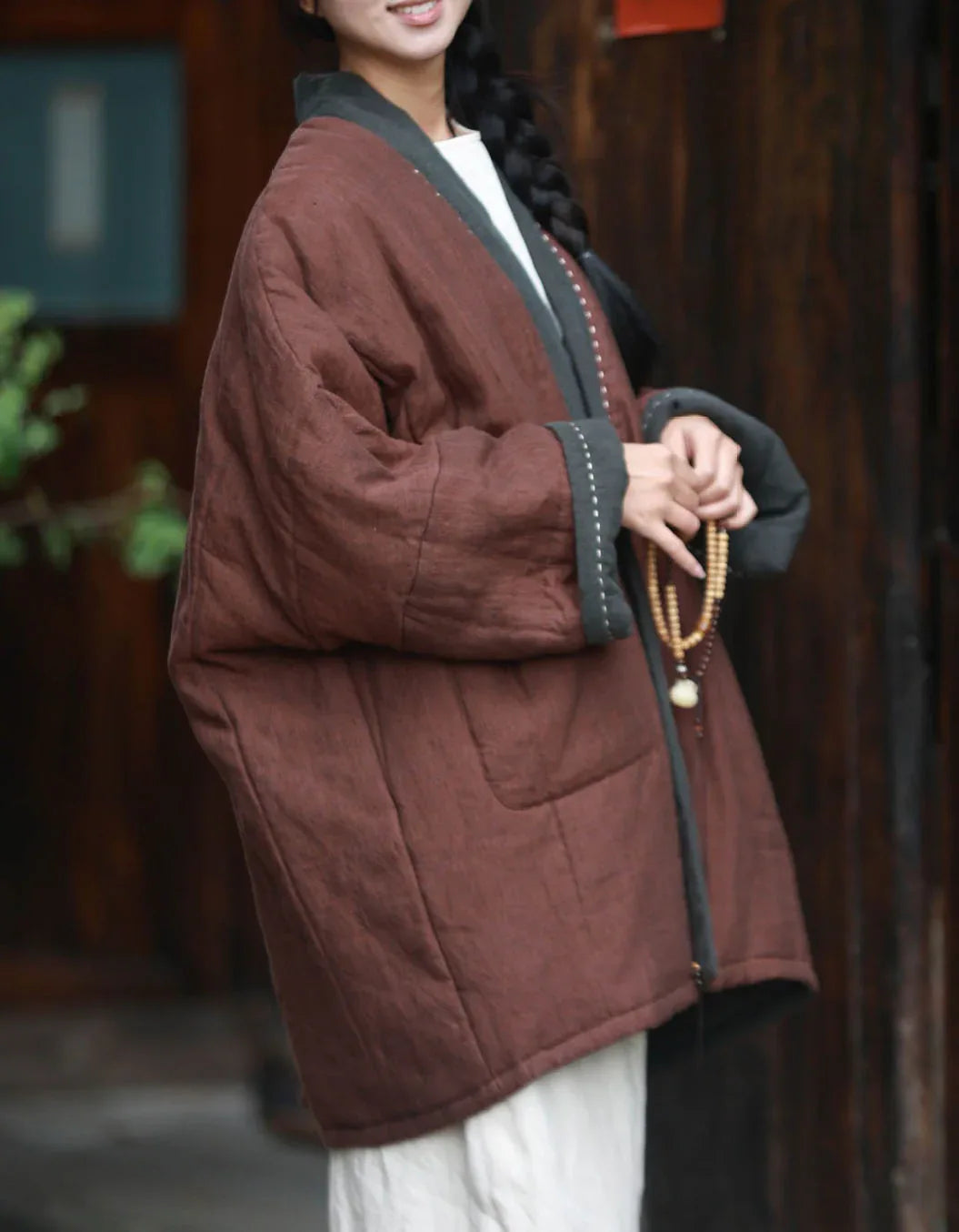 Women’s Winter Oversized Vintage Reversible Cardigan Jacket - Islinen