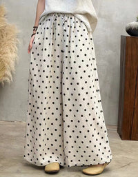 Breathable linen wide leg pants women summer outfit