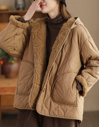 Women’s Quilted Fleece-Lined Hooded Winter Coat