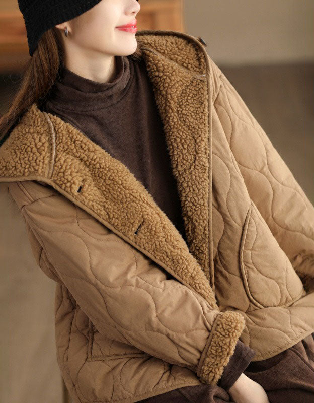 Women’s Quilted Fleece-Lined Hooded Winter Coat