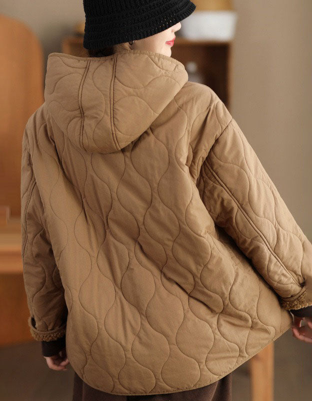 Women’s Quilted Fleece-Lined Hooded Winter Coat