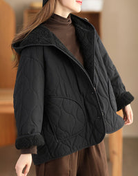 Women’s Quilted Fleece-Lined Hooded Winter Coat
