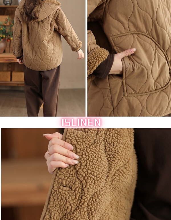Women’s Quilted Fleece-Lined Hooded Winter Coat