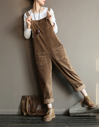 Women’s Relaxed Fit Corduroy Casual Jumpsuit