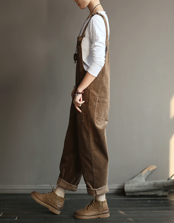 Women’s Relaxed Fit Corduroy Casual Jumpsuit